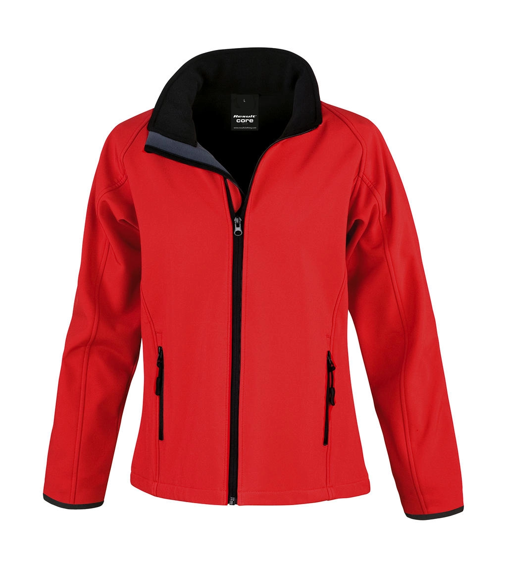 Ladies` Printable Softshell Jacket zum Besticken und Bedrucken in der Farbe Red/Black mit Ihren Logo, Schriftzug oder Motiv.