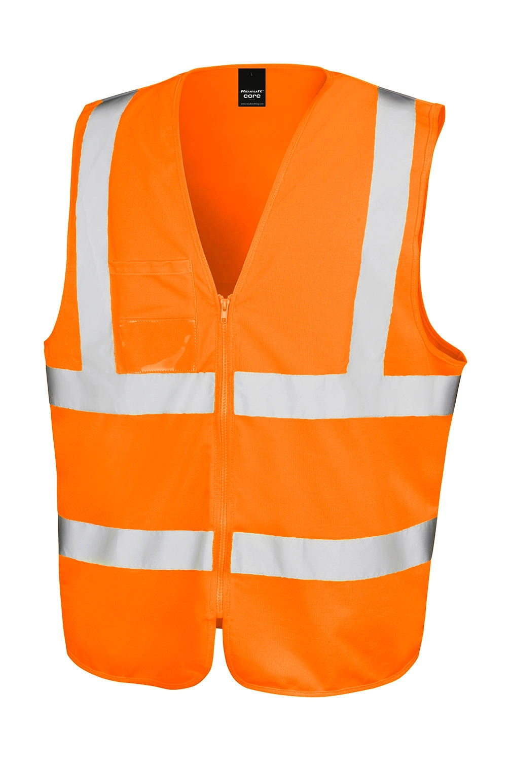 Zip I.D Safety Tabard zum Besticken und Bedrucken in der Farbe Fluorescent Orange mit Ihren Logo, Schriftzug oder Motiv.