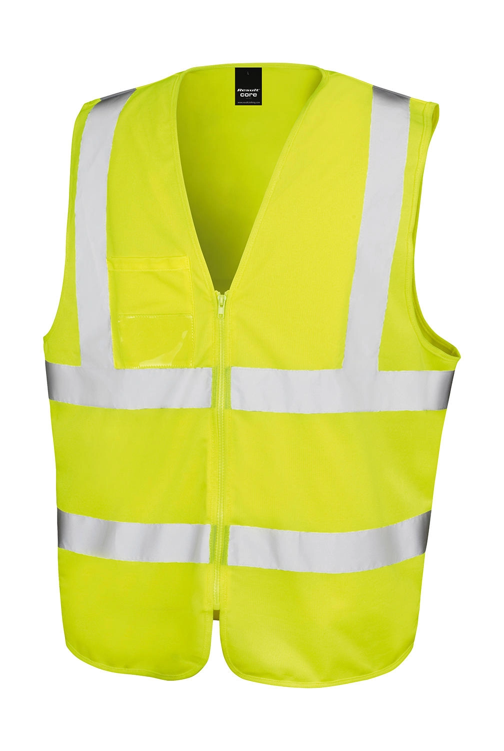 Zip I.D Safety Tabard zum Besticken und Bedrucken in der Farbe Fluorescent Yellow mit Ihren Logo, Schriftzug oder Motiv.