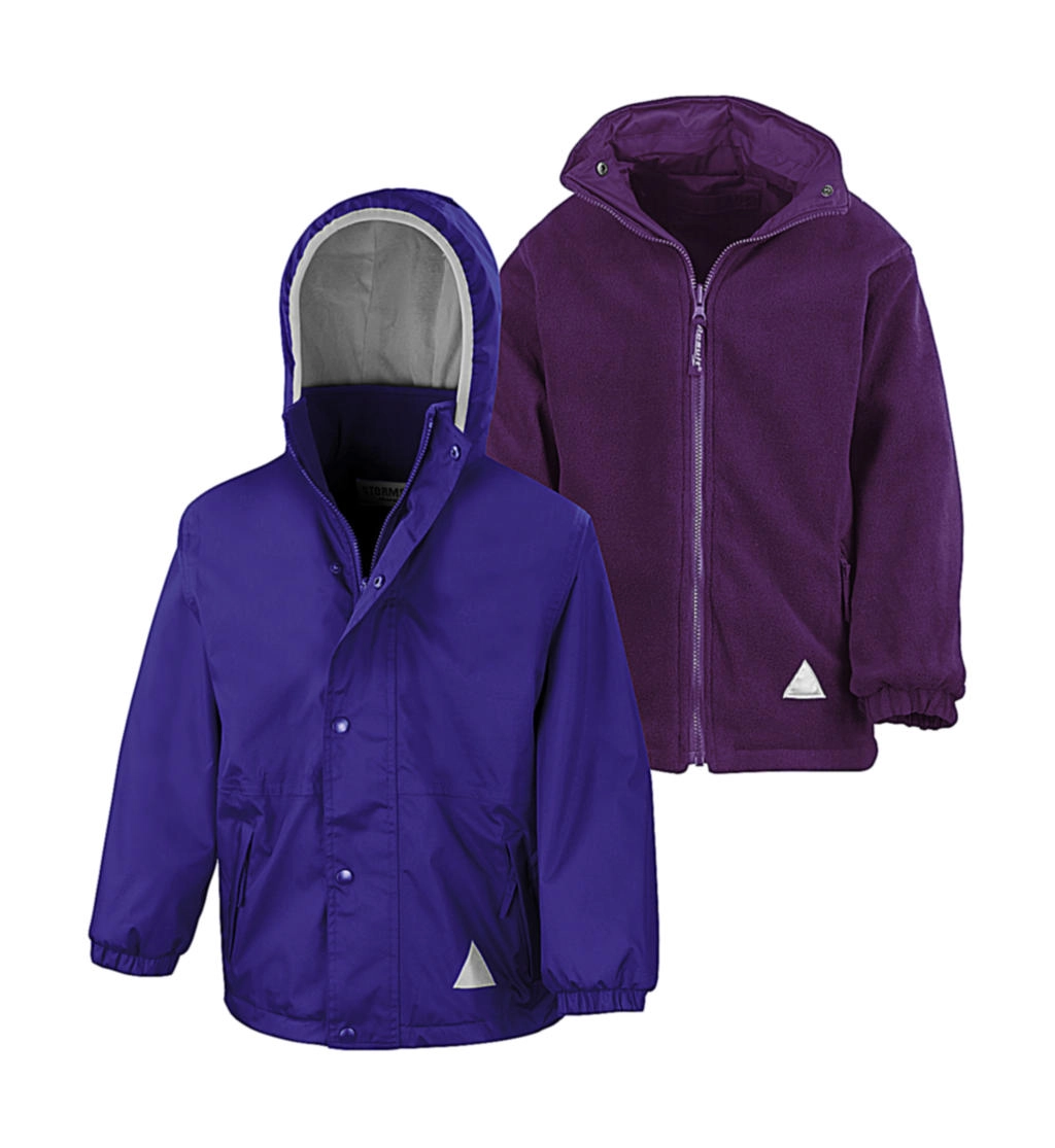 Junior Reversible Stormproof Jacket zum Besticken und Bedrucken in der Farbe Purple/Purple mit Ihren Logo, Schriftzug oder Motiv.