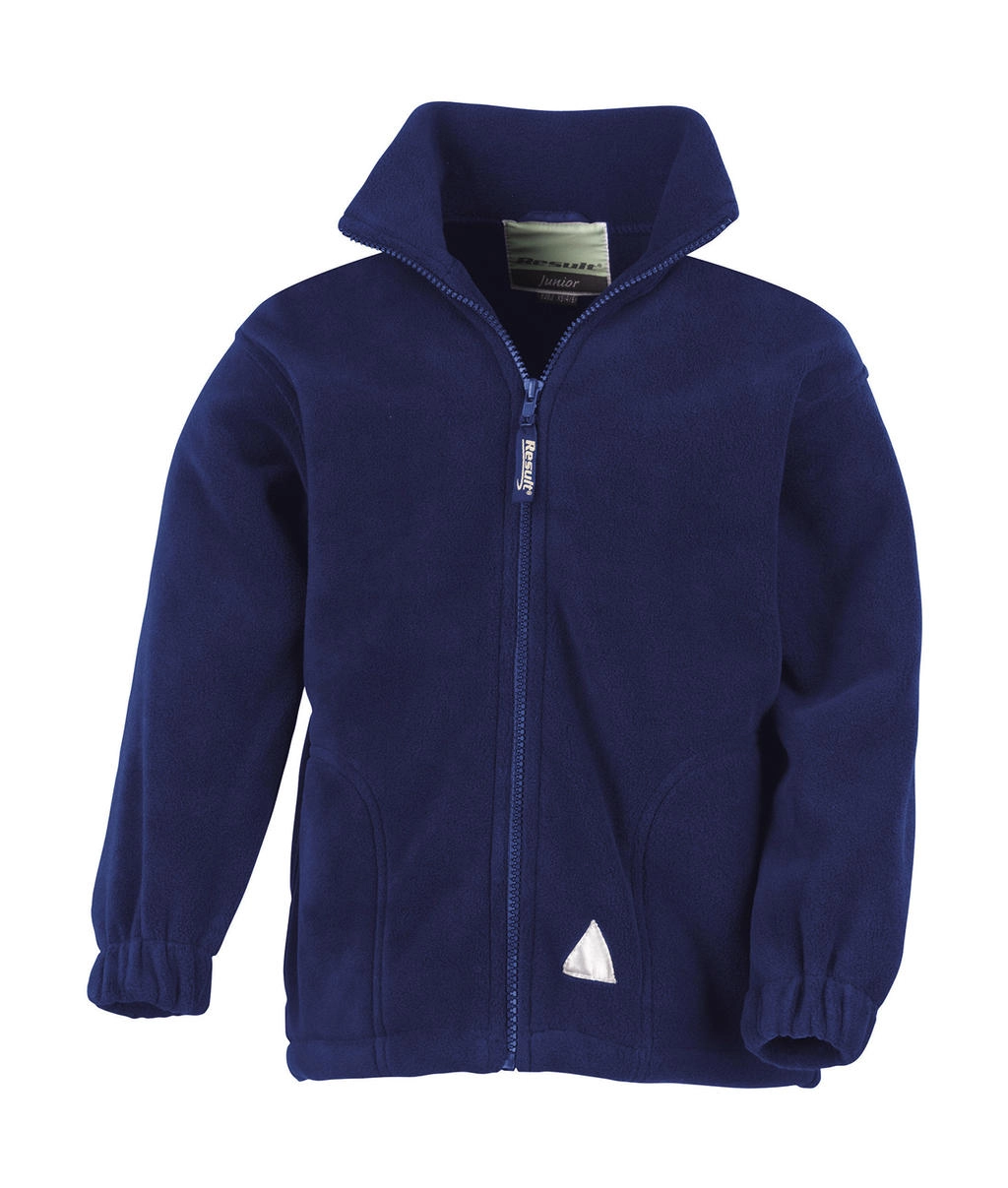 Kids` Fleece Jacket zum Besticken und Bedrucken in der Farbe Navy mit Ihren Logo, Schriftzug oder Motiv.