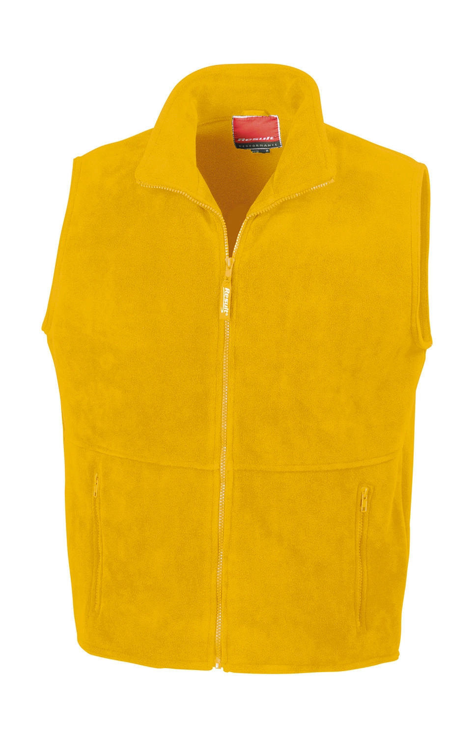 Fleece Bodywarmer zum Besticken und Bedrucken in der Farbe Yellow mit Ihren Logo, Schriftzug oder Motiv.