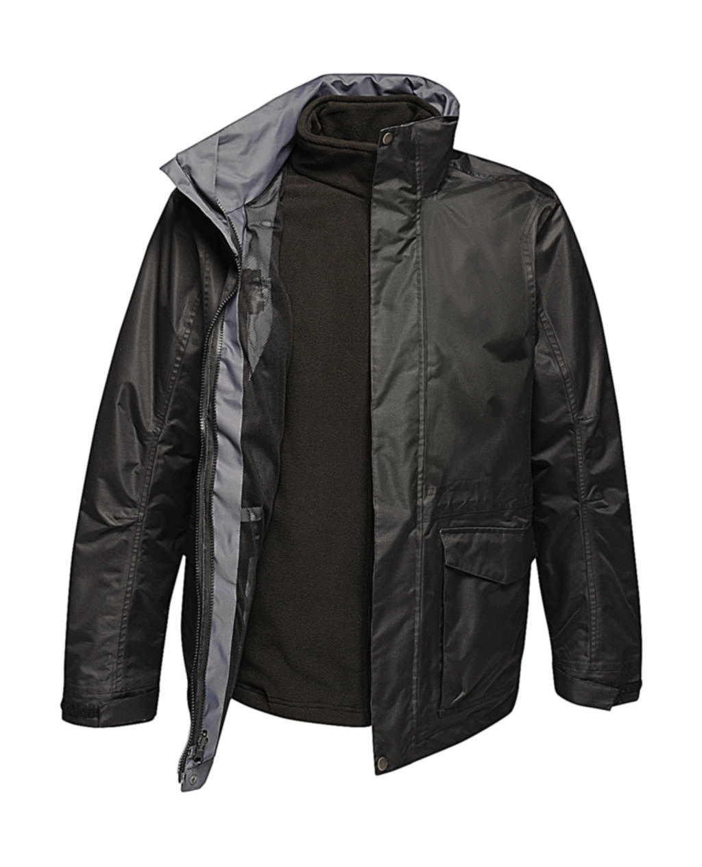 Benson III Jacket zum Besticken und Bedrucken in der Farbe Black/Black mit Ihren Logo, Schriftzug oder Motiv.