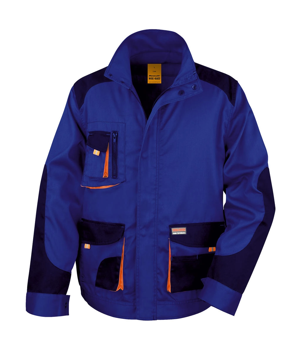 LITE Jacket zum Besticken und Bedrucken in der Farbe Royal/Navy/Orange mit Ihren Logo, Schriftzug oder Motiv.