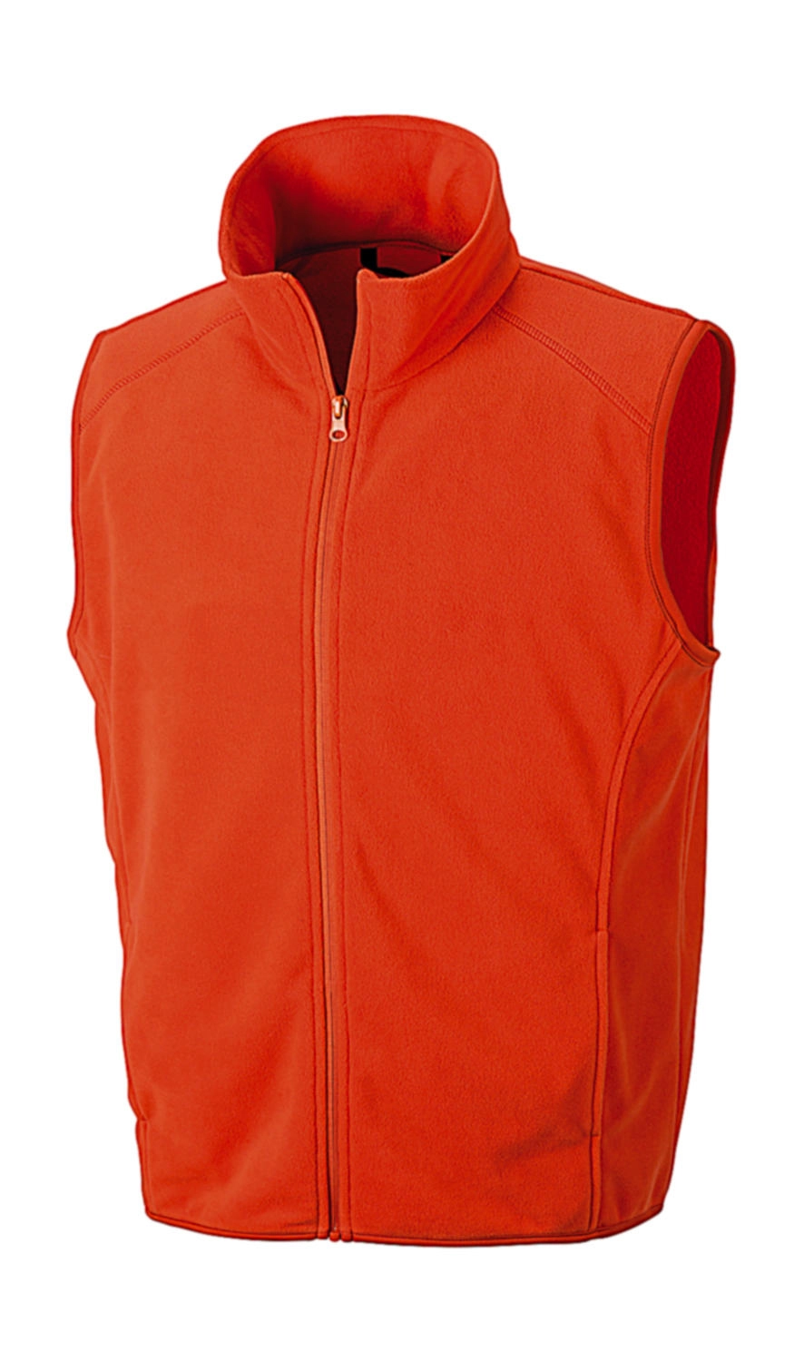 Micro Fleece Gilet zum Besticken und Bedrucken in der Farbe Orange mit Ihren Logo, Schriftzug oder Motiv.