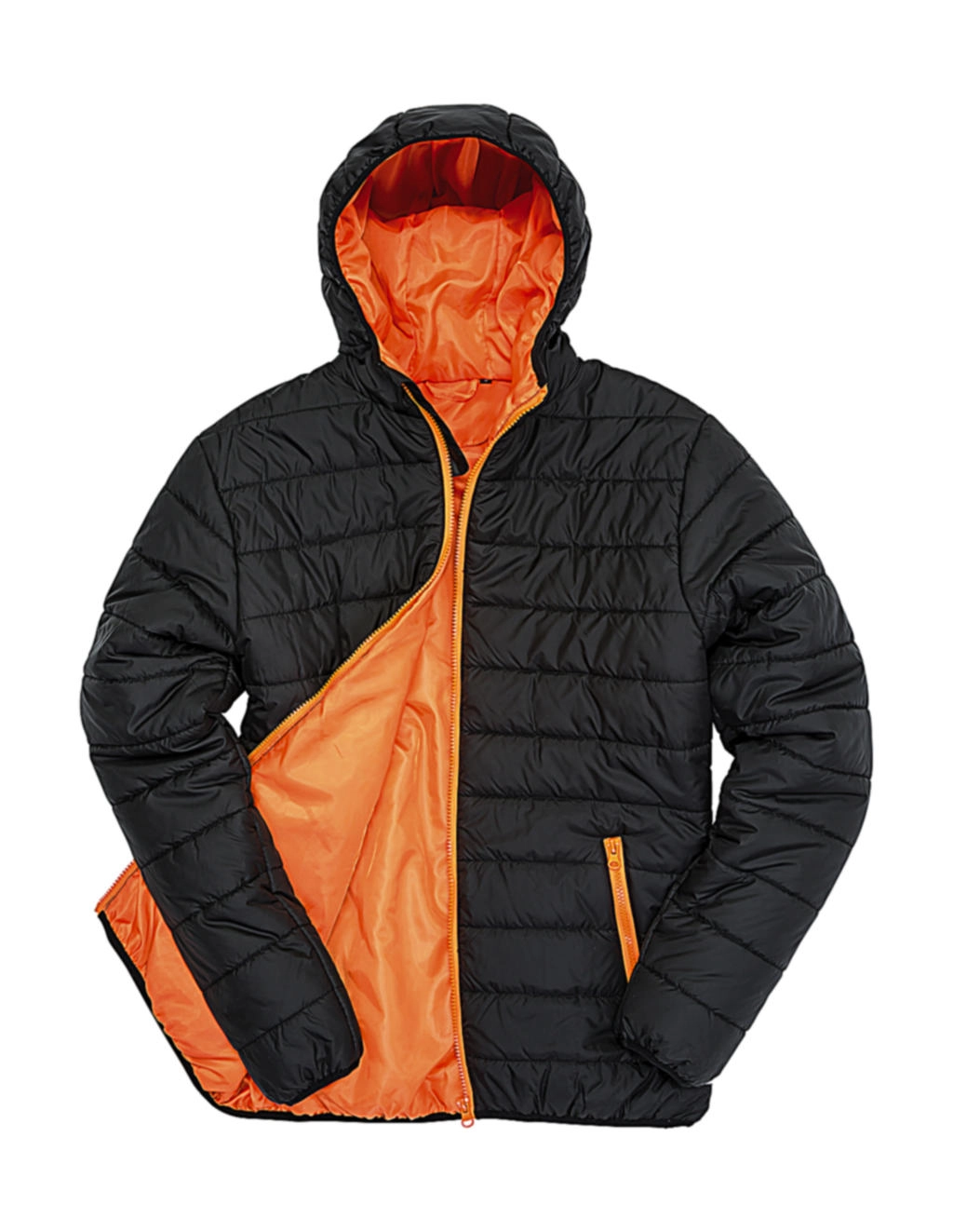 Soft Padded Jacket zum Besticken und Bedrucken in der Farbe Black/Orange mit Ihren Logo, Schriftzug oder Motiv.