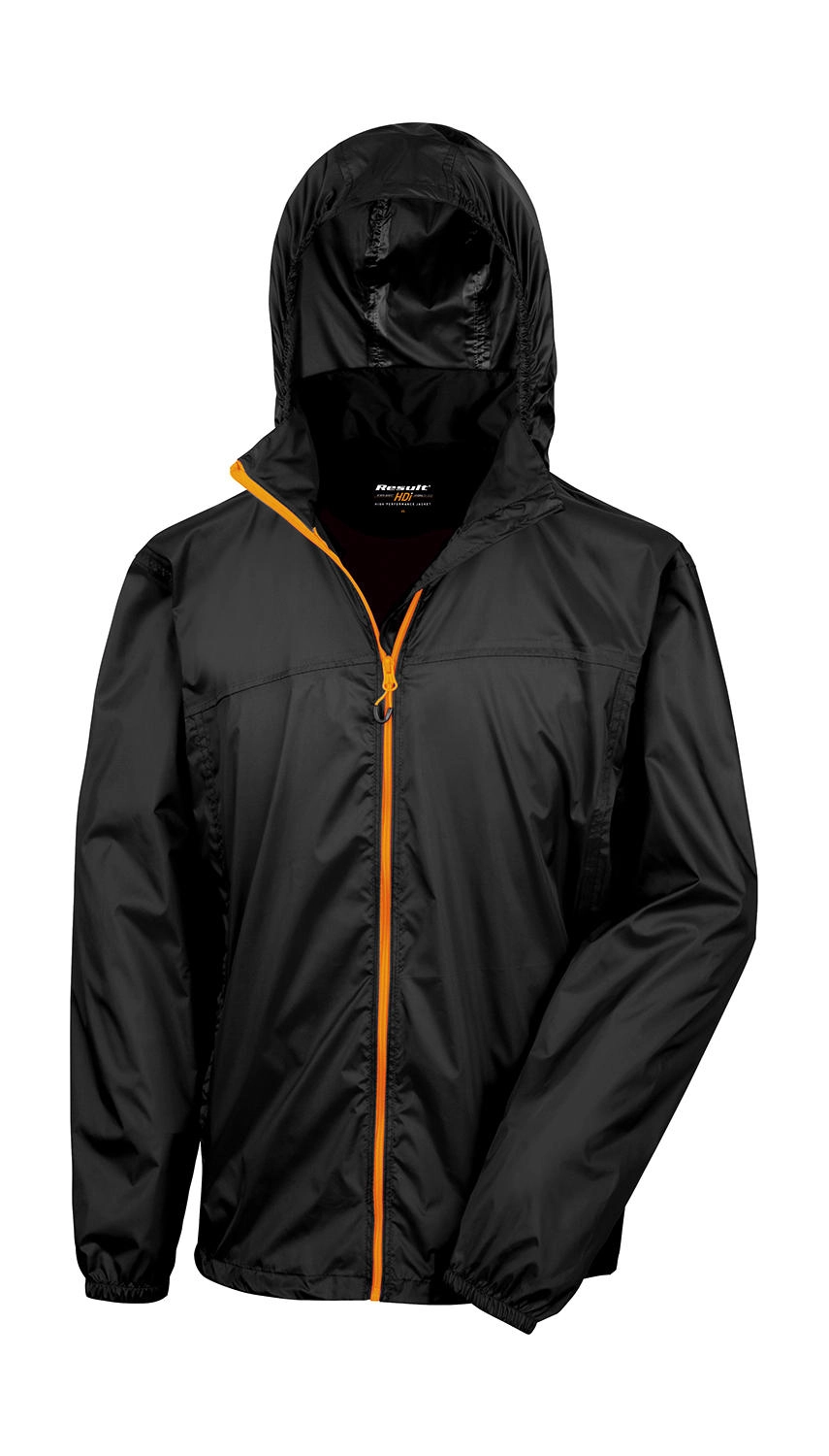 HDI Quest Lightweight Stowable Jacket zum Besticken und Bedrucken in der Farbe Black/Orange mit Ihren Logo, Schriftzug oder Motiv.