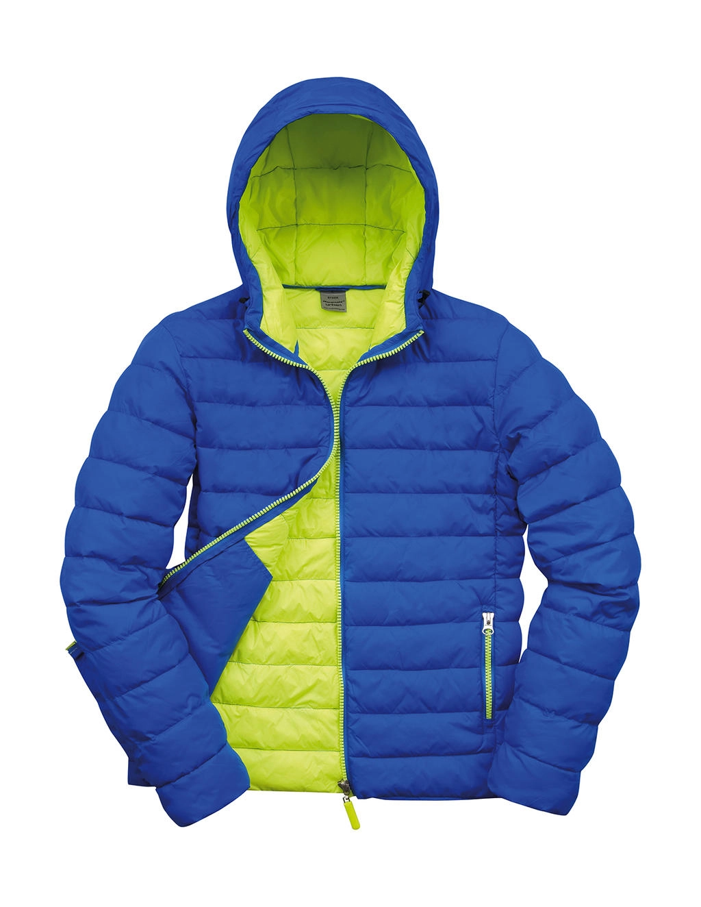 Snow Bird Hooded Jacket zum Besticken und Bedrucken in der Farbe Ocean Blue/Lime Punch mit Ihren Logo, Schriftzug oder Motiv.