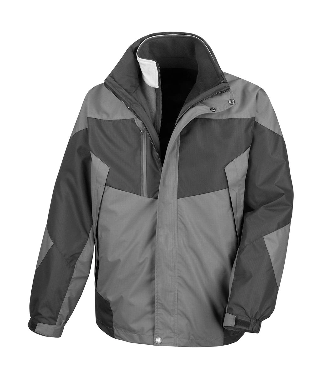 3-in-1 Aspen Jacket zum Besticken und Bedrucken in der Farbe Grey/Black mit Ihren Logo, Schriftzug oder Motiv.