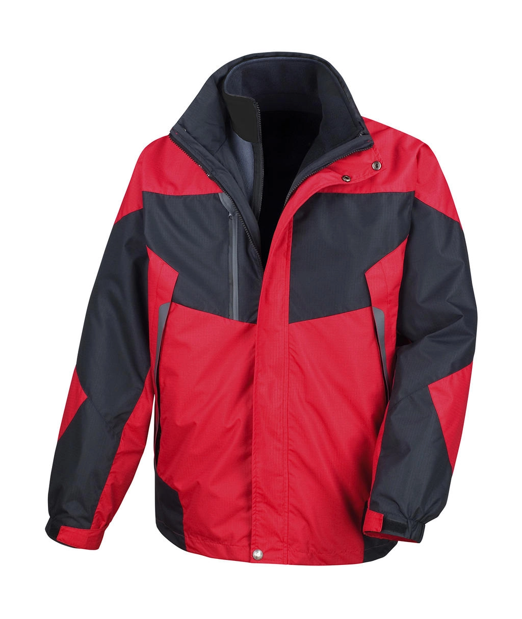3-in-1 Aspen Jacket zum Besticken und Bedrucken in der Farbe Red/Black mit Ihren Logo, Schriftzug oder Motiv.