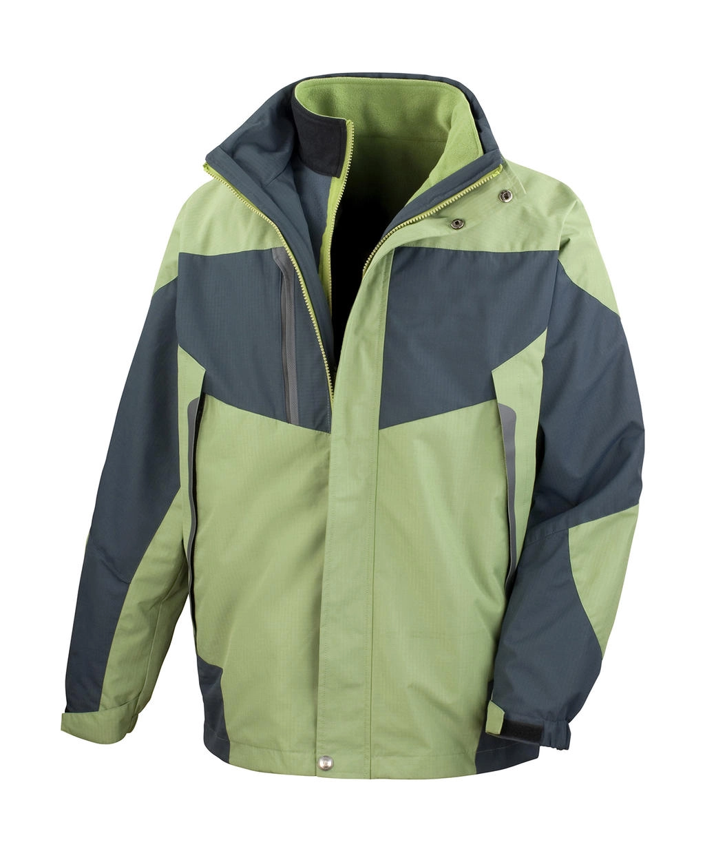 3-in-1 Aspen Jacket zum Besticken und Bedrucken in der Farbe Aspen Green/Grey mit Ihren Logo, Schriftzug oder Motiv.