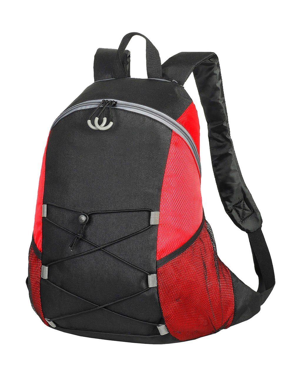 Chester Backpack zum Besticken und Bedrucken in der Farbe Black/Red mit Ihren Logo, Schriftzug oder Motiv.