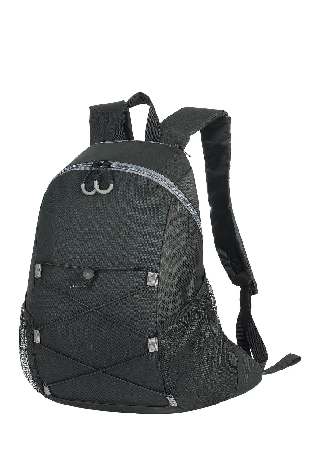 Chester Backpack zum Besticken und Bedrucken in der Farbe Black/Black mit Ihren Logo, Schriftzug oder Motiv.