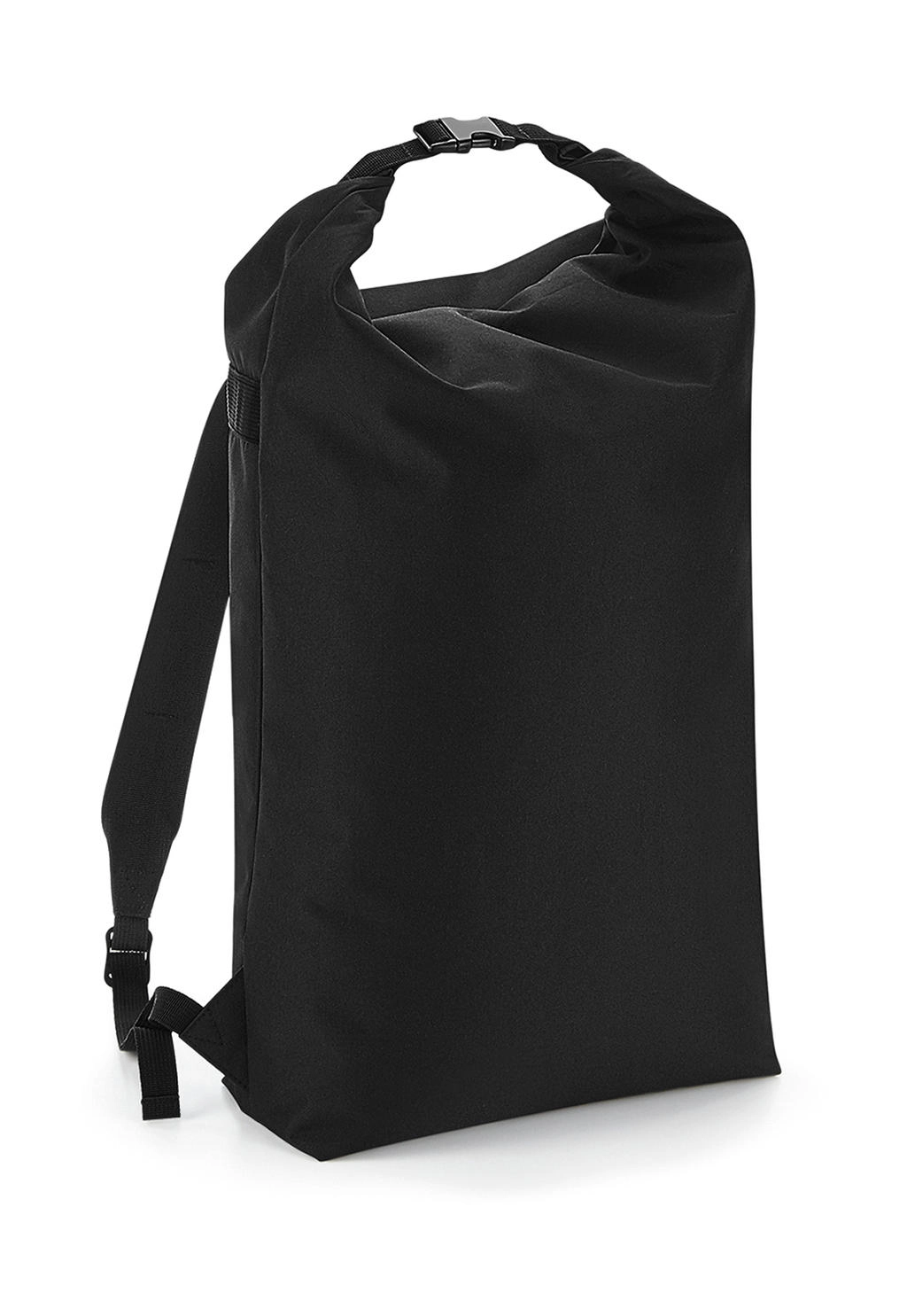 Icon Roll-Top Backpack zum Besticken und Bedrucken in der Farbe Black mit Ihren Logo, Schriftzug oder Motiv.