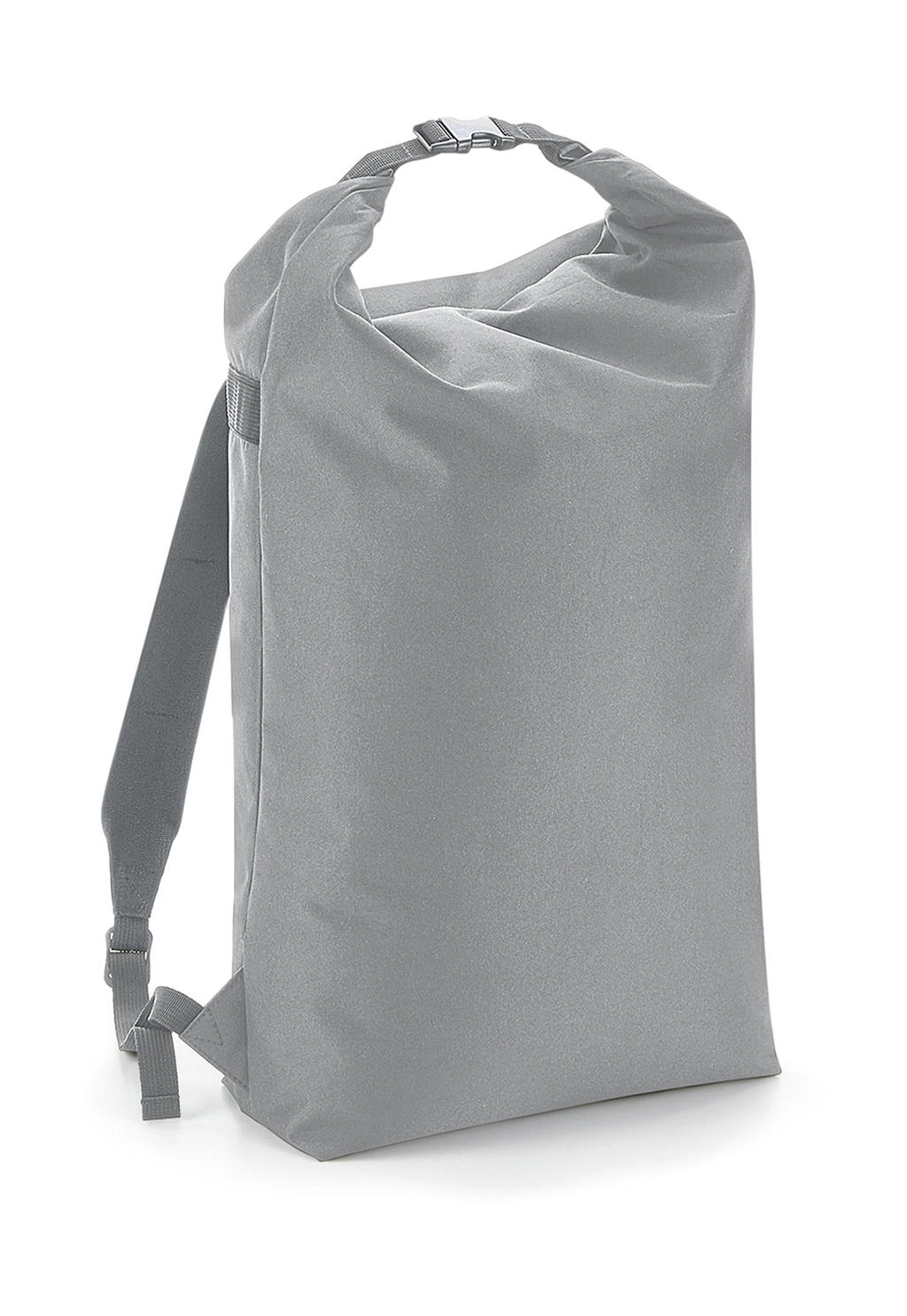 Icon Roll-Top Backpack zum Besticken und Bedrucken in der Farbe Light Grey mit Ihren Logo, Schriftzug oder Motiv.