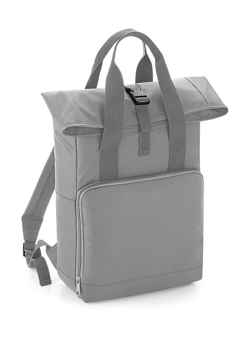 Twin Handle Roll-Top Backpack zum Besticken und Bedrucken in der Farbe Light Grey mit Ihren Logo, Schriftzug oder Motiv.