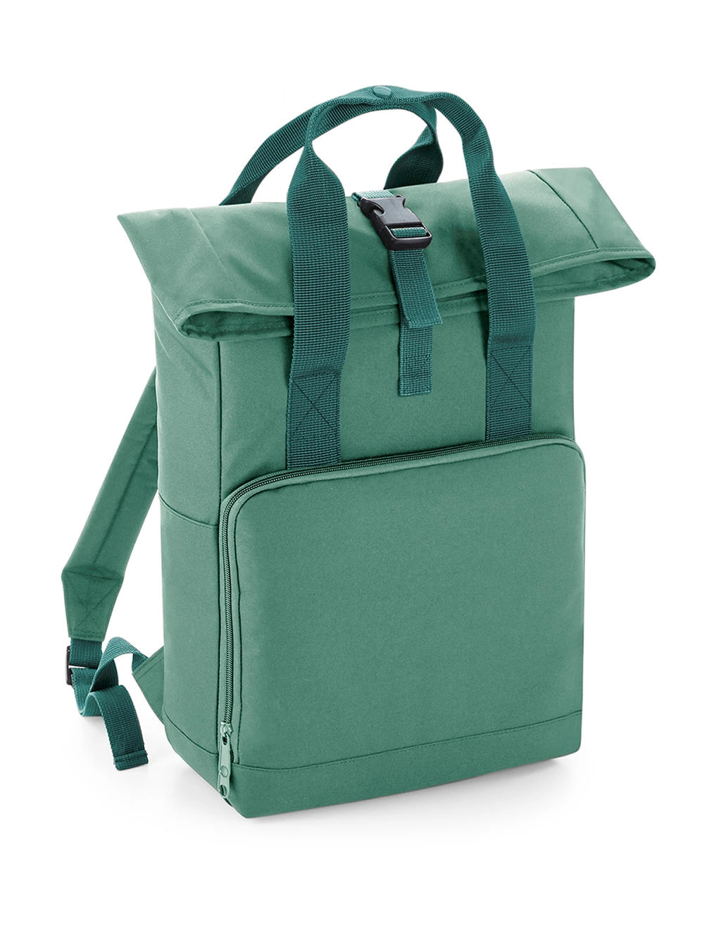 Twin Handle Roll-Top Backpack zum Besticken und Bedrucken in der Farbe Sage Green mit Ihren Logo, Schriftzug oder Motiv.