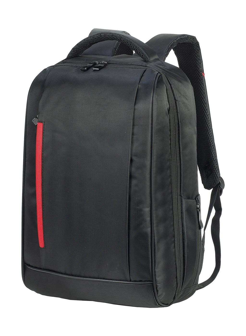 Kiel Urban Laptop Backpack zum Besticken und Bedrucken in der Farbe Black/Red mit Ihren Logo, Schriftzug oder Motiv.