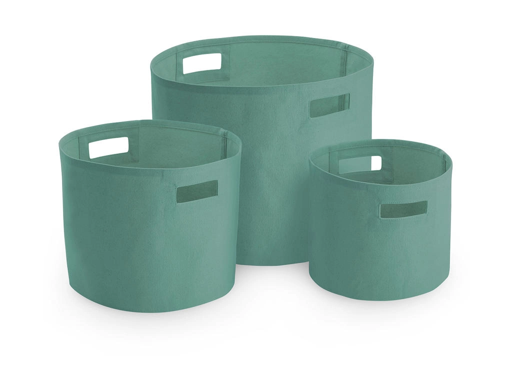 Canvas Storage Tubs zum Besticken und Bedrucken in der Farbe Sage Green mit Ihren Logo, Schriftzug oder Motiv.