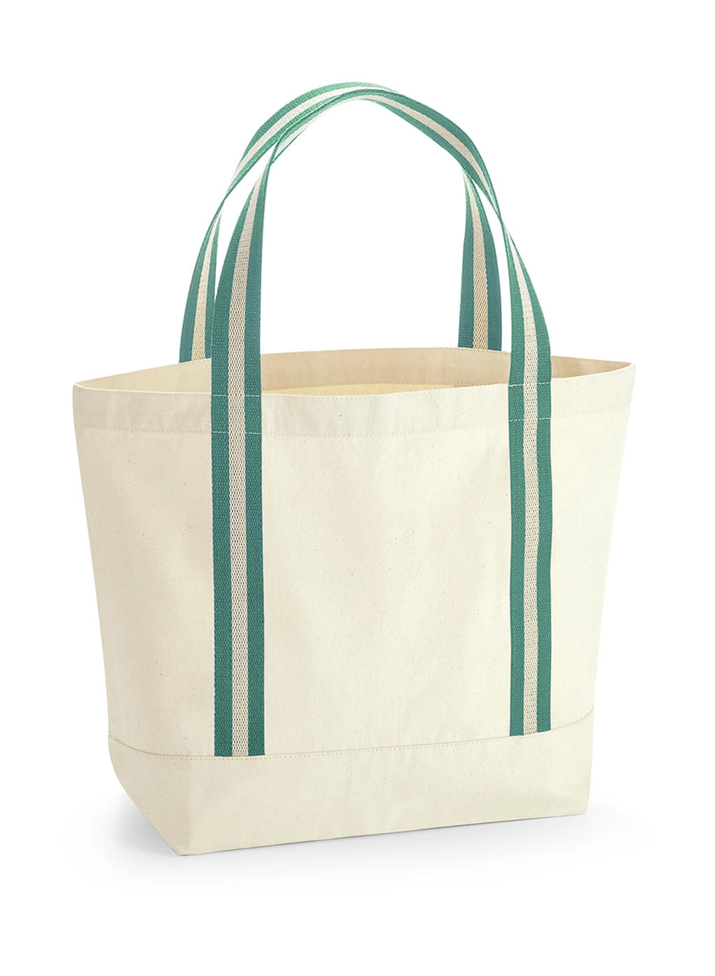 EarthAware® Organic Boat Bag zum Besticken und Bedrucken in der Farbe Natural/Sage Green mit Ihren Logo, Schriftzug oder Motiv.