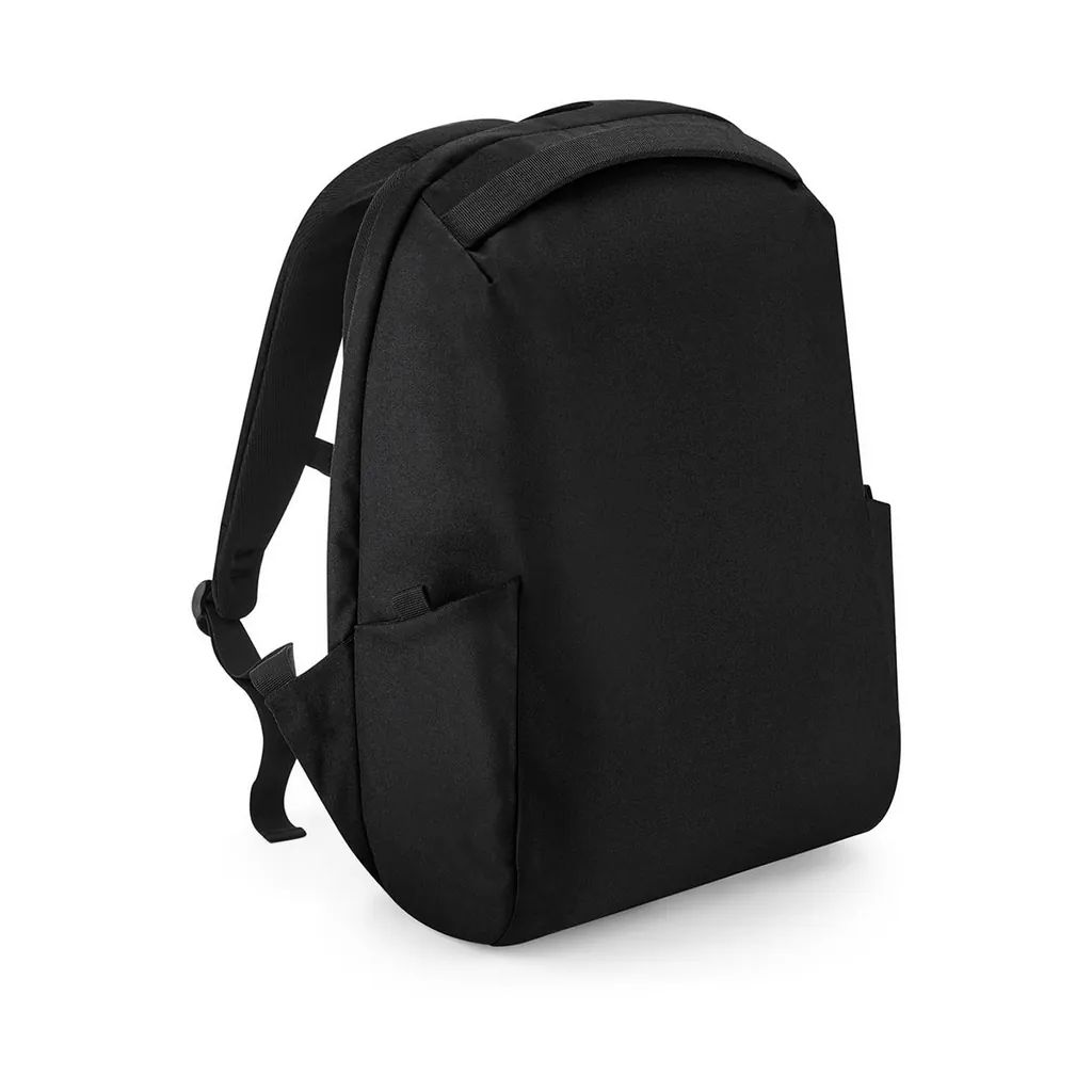 Project Recycled Security Backpack Lite<P/> zum Besticken und Bedrucken in der Farbe Black mit Ihren Logo, Schriftzug oder Motiv.