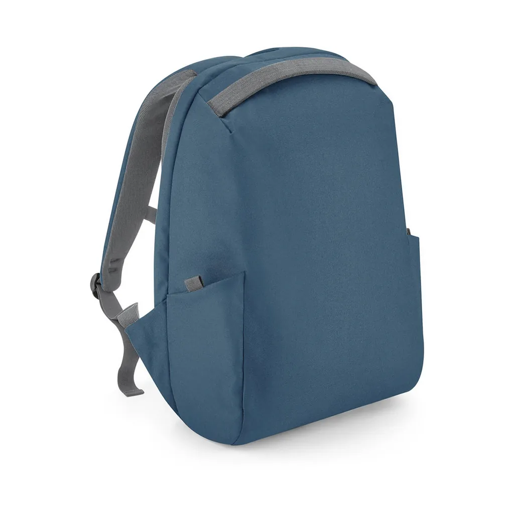 Project Recycled Security Backpack Lite<P/> zum Besticken und Bedrucken in der Farbe Slate Blue mit Ihren Logo, Schriftzug oder Motiv.