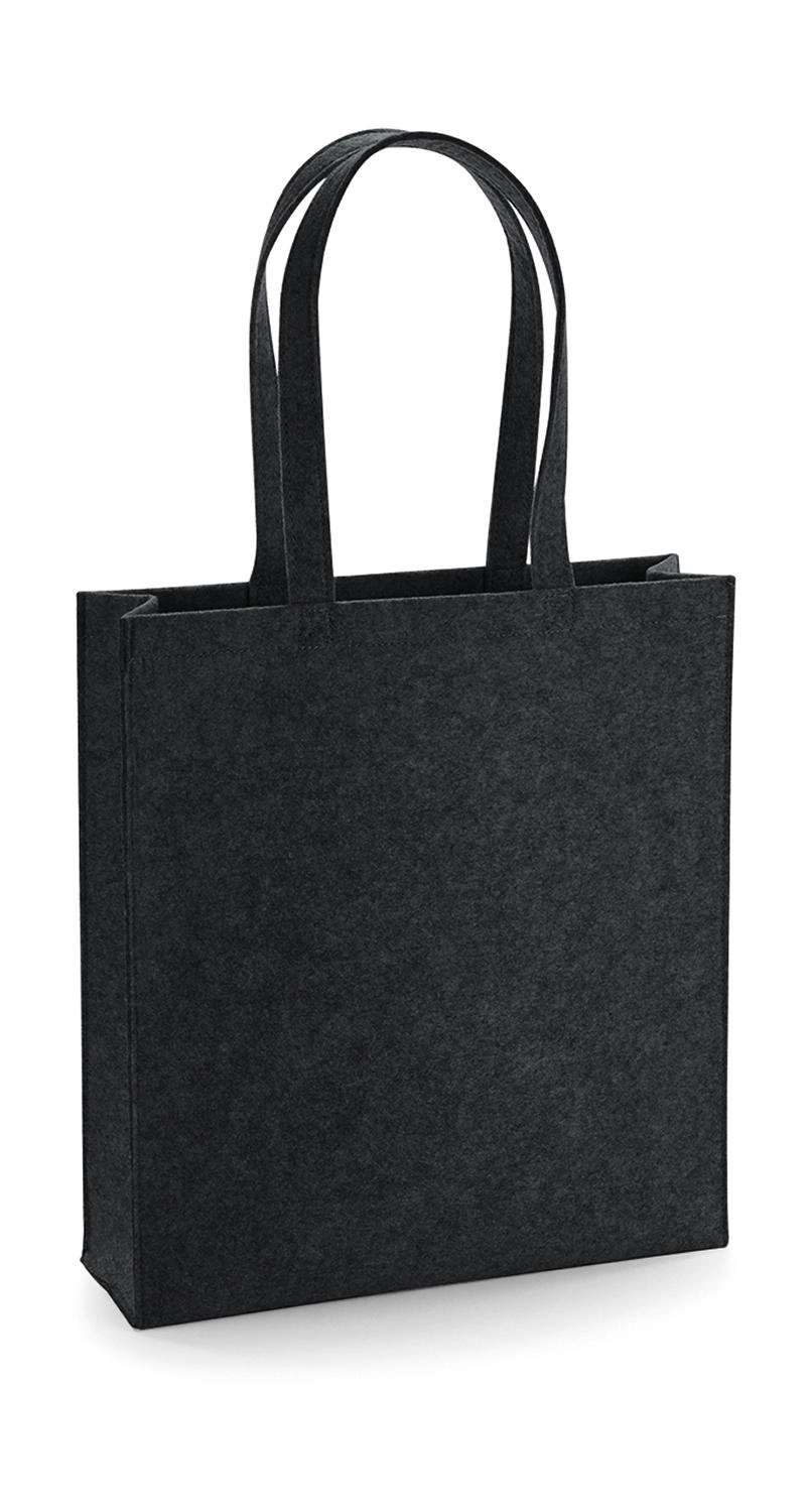 Felt Tote Bag zum Besticken und Bedrucken in der Farbe Charcoal Melange mit Ihren Logo, Schriftzug oder Motiv.