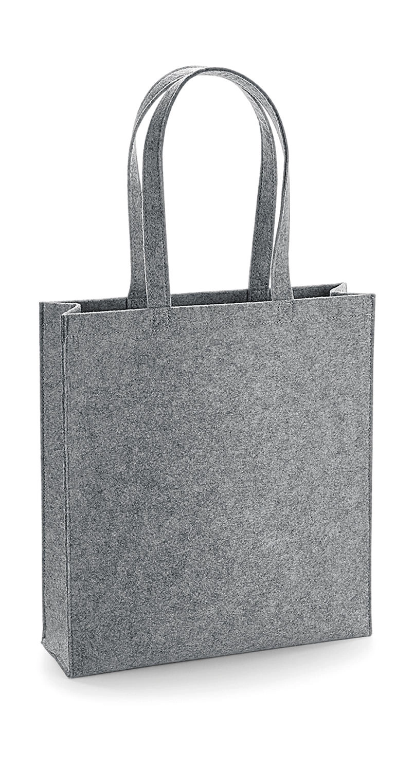 Felt Tote Bag zum Besticken und Bedrucken in der Farbe Grey Melange mit Ihren Logo, Schriftzug oder Motiv.