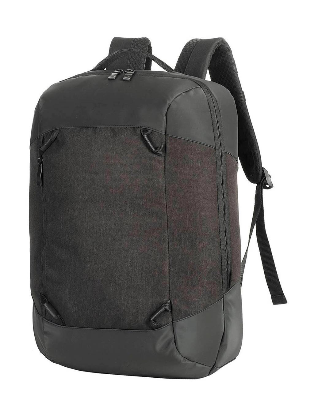 Luxembourg Vital Laptop Backpack zum Besticken und Bedrucken in der Farbe Black Melange mit Ihren Logo, Schriftzug oder Motiv.