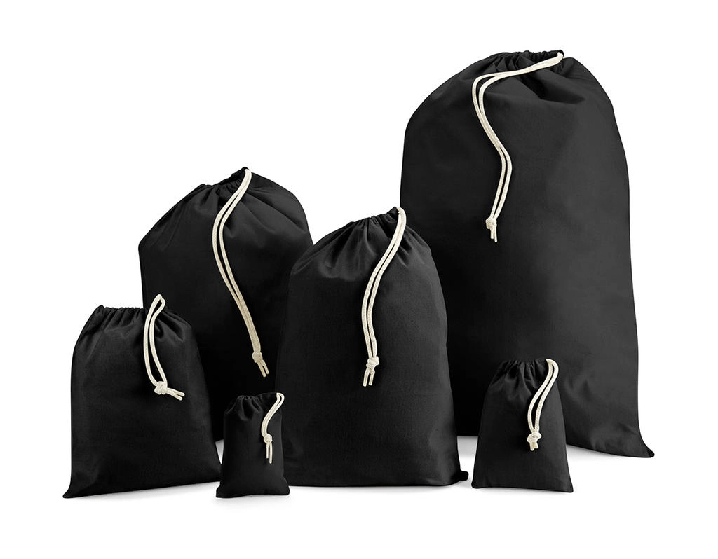 Recycled Cotton Stuff Bag zum Besticken und Bedrucken in der Farbe Black mit Ihren Logo, Schriftzug oder Motiv.