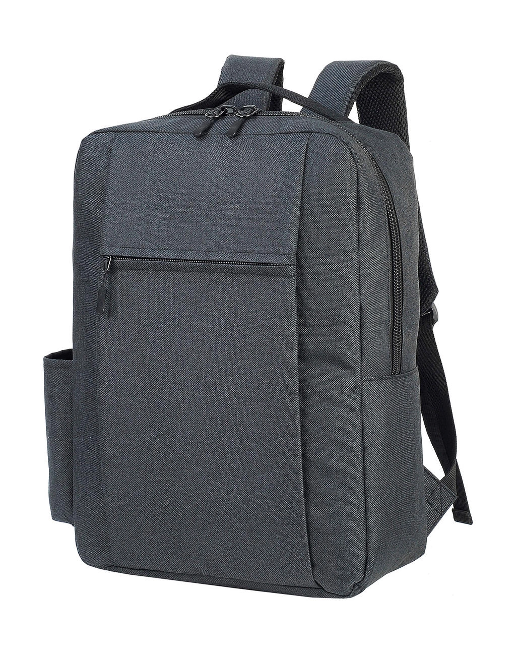 Sembach Basic Laptop Backpack zum Besticken und Bedrucken in der Farbe Black Melange mit Ihren Logo, Schriftzug oder Motiv.