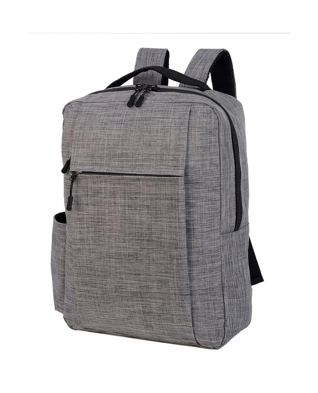 Sembach Basic Laptop Backpack zum Besticken und Bedrucken in der Farbe Grey Melange mit Ihren Logo, Schriftzug oder Motiv.