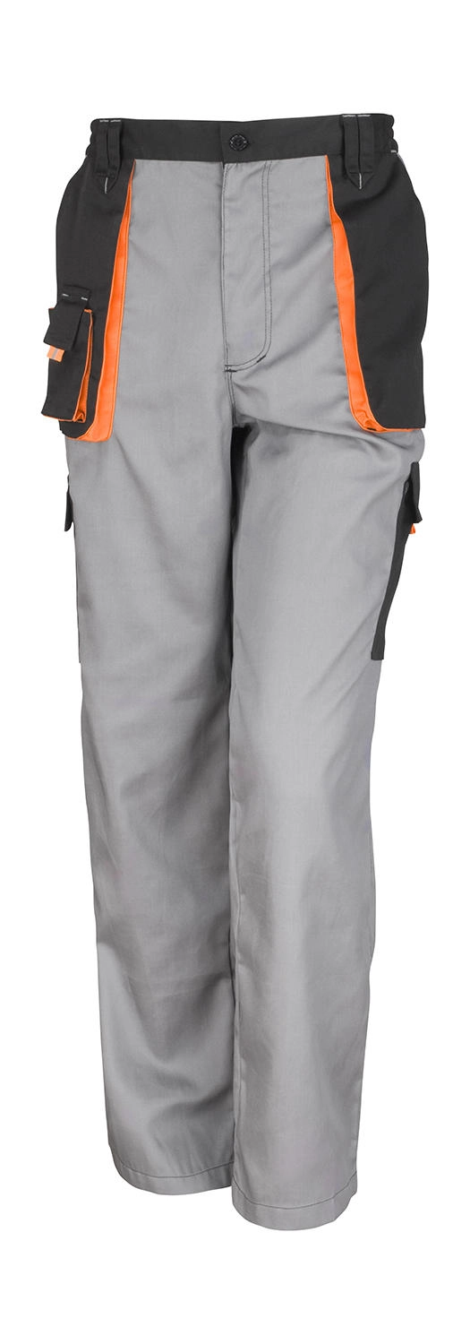 LITE Trouser zum Besticken und Bedrucken in der Farbe Grey/Black/Orange mit Ihren Logo, Schriftzug oder Motiv.