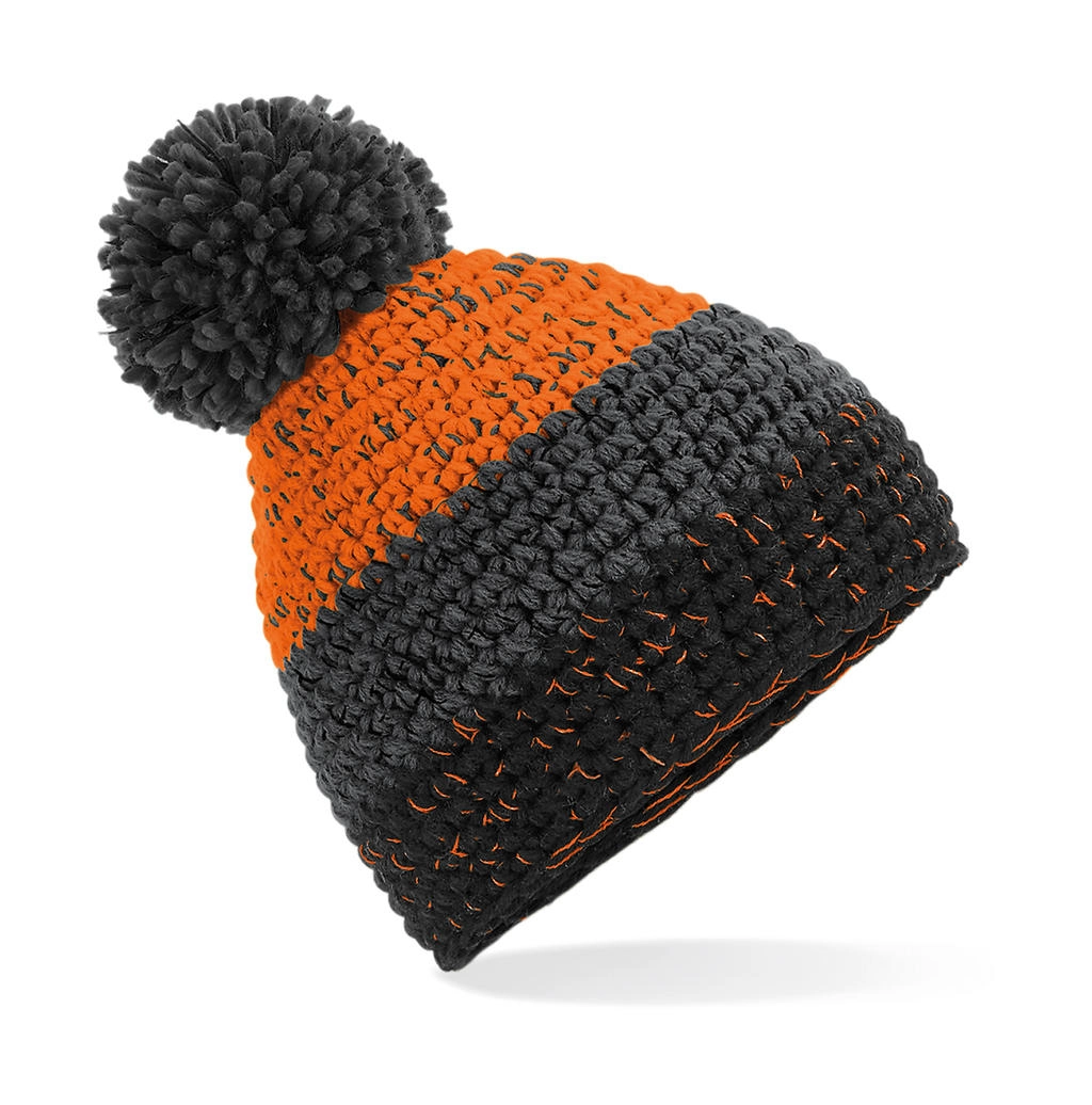 Freestyle Beanie zum Besticken und Bedrucken in der Farbe Orange/Graphite Grey/Black mit Ihren Logo, Schriftzug oder Motiv.