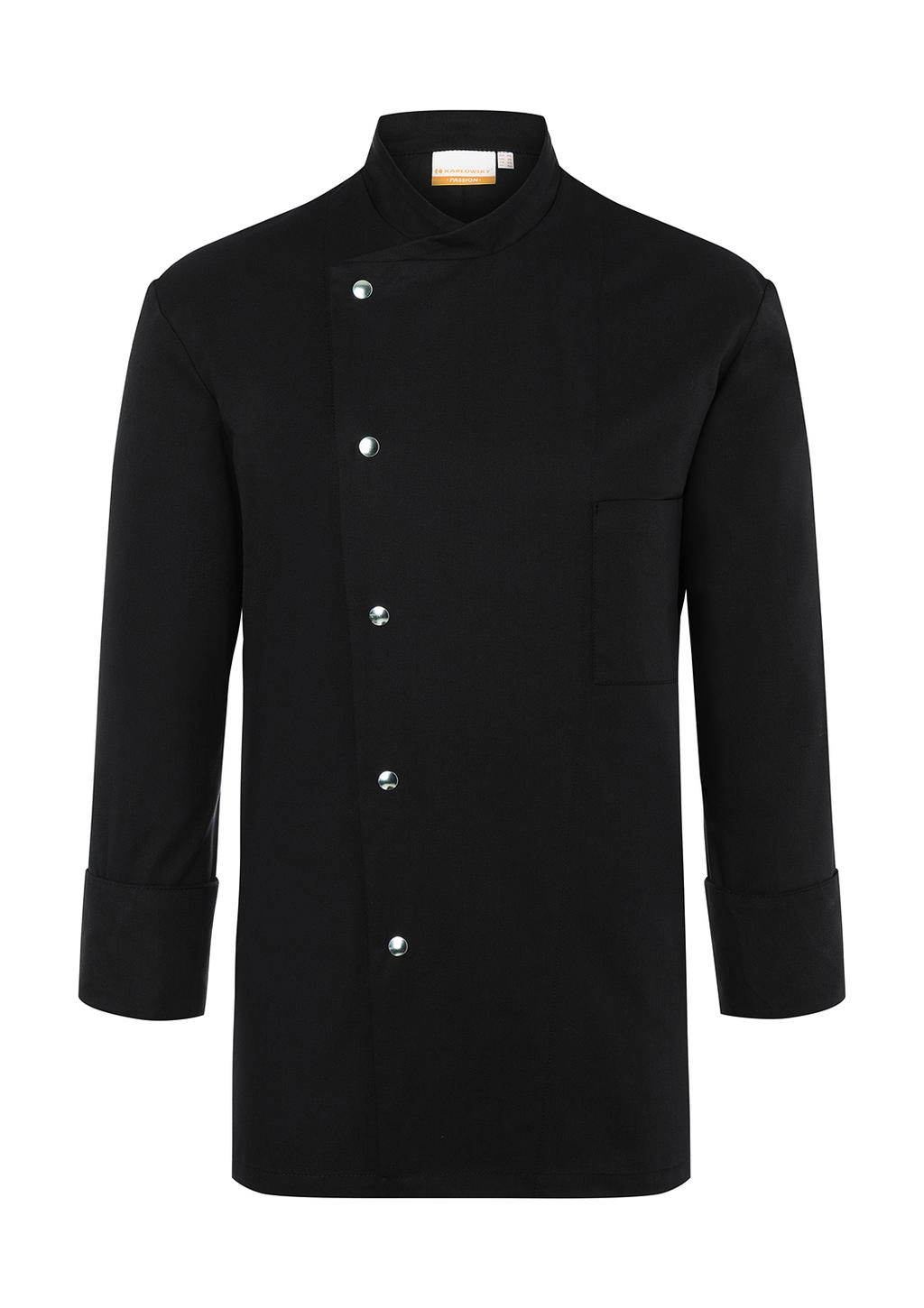 Chef Jacket Lars Long Sleeve zum Besticken und Bedrucken in der Farbe Black mit Ihren Logo, Schriftzug oder Motiv.
