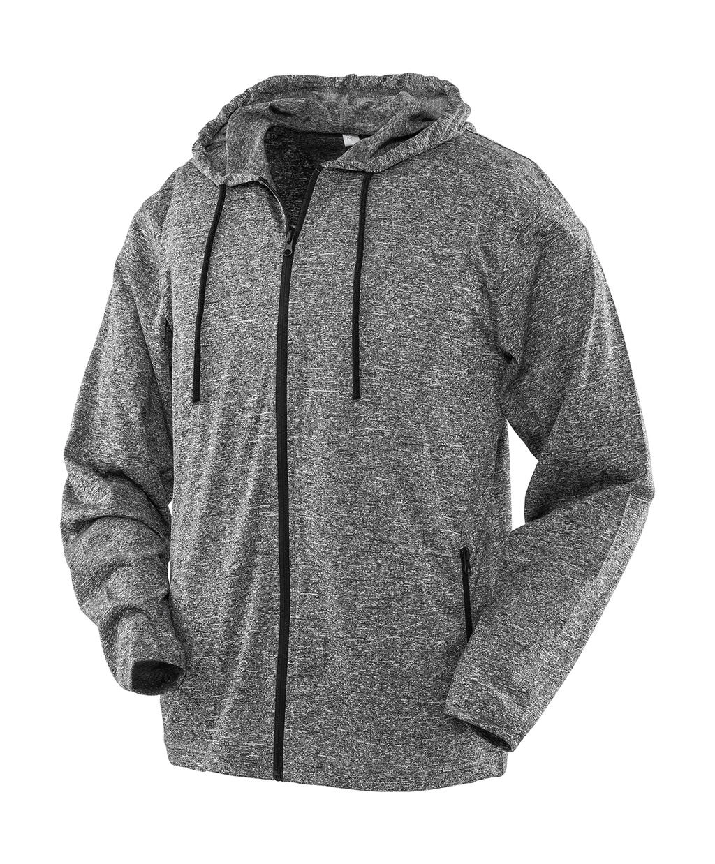 Men`s Hooded Tee-Jacket zum Besticken und Bedrucken in der Farbe Marl Grey mit Ihren Logo, Schriftzug oder Motiv.