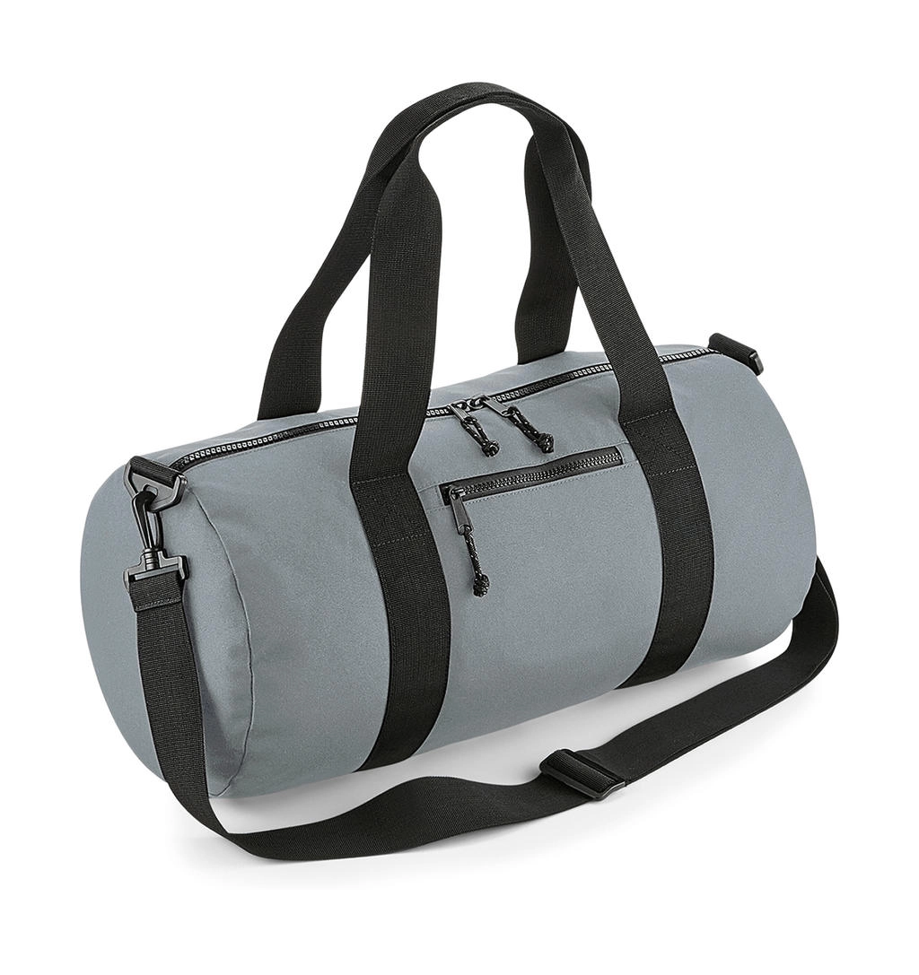 Recycled Barrel Bag zum Besticken und Bedrucken in der Farbe Pure Grey mit Ihren Logo, Schriftzug oder Motiv.