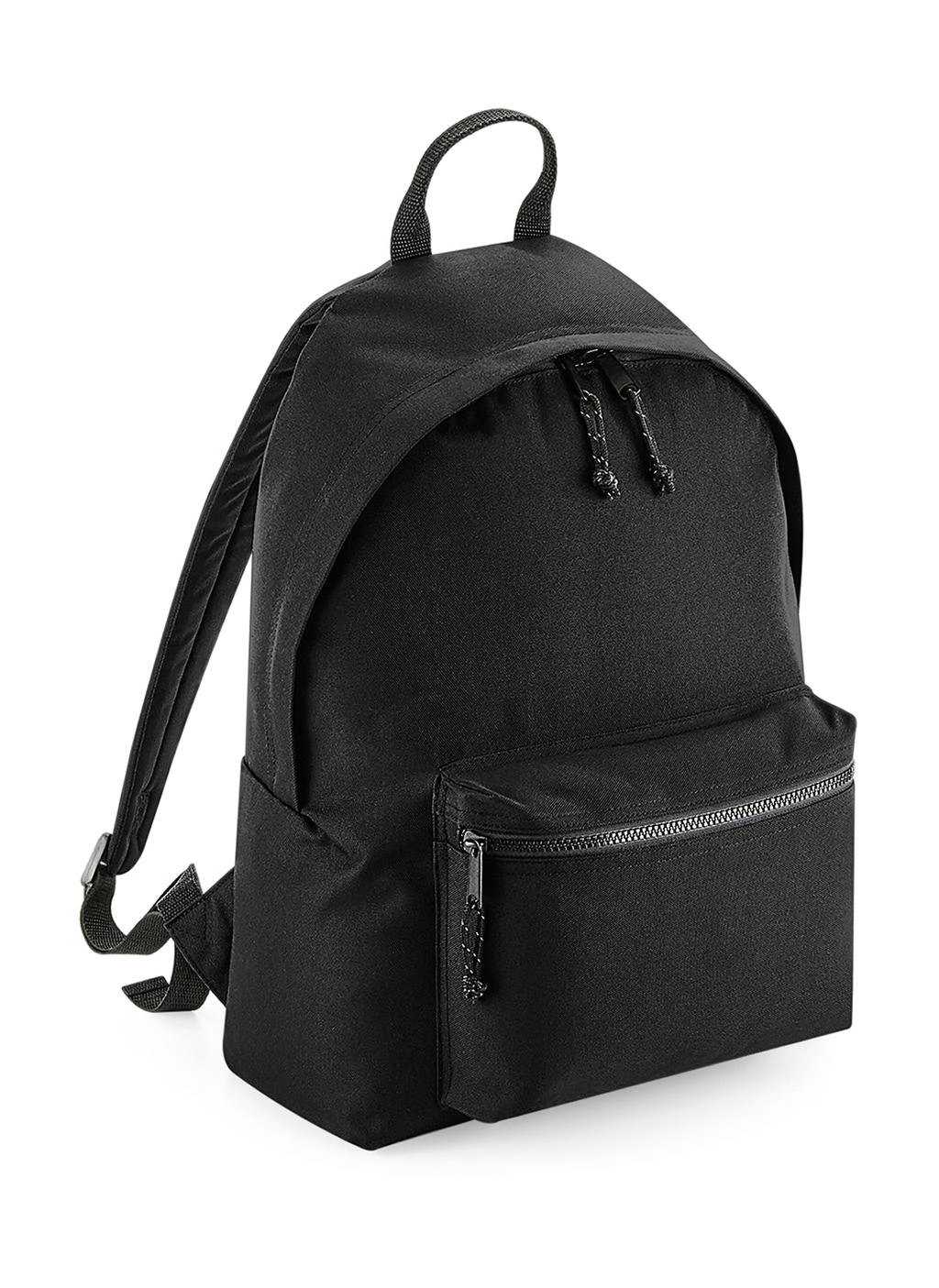 Recycled Backpack zum Besticken und Bedrucken in der Farbe Black mit Ihren Logo, Schriftzug oder Motiv.