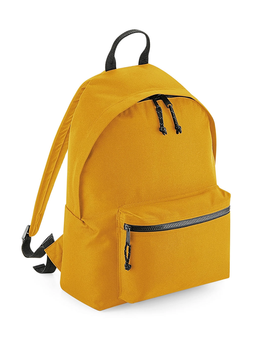 Recycled Backpack zum Besticken und Bedrucken in der Farbe Mustard mit Ihren Logo, Schriftzug oder Motiv.