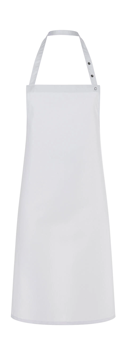 Bib Apron Press Stud Santorini zum Besticken und Bedrucken in der Farbe White mit Ihren Logo, Schriftzug oder Motiv.
