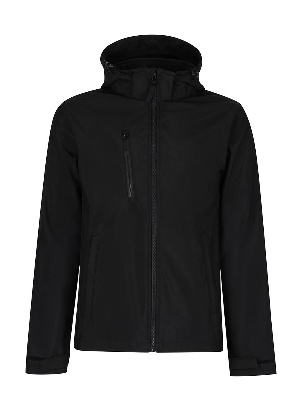 Venturer 3-Layer Hooded Softshell Jacket zum Besticken und Bedrucken in der Farbe Black mit Ihren Logo, Schriftzug oder Motiv.