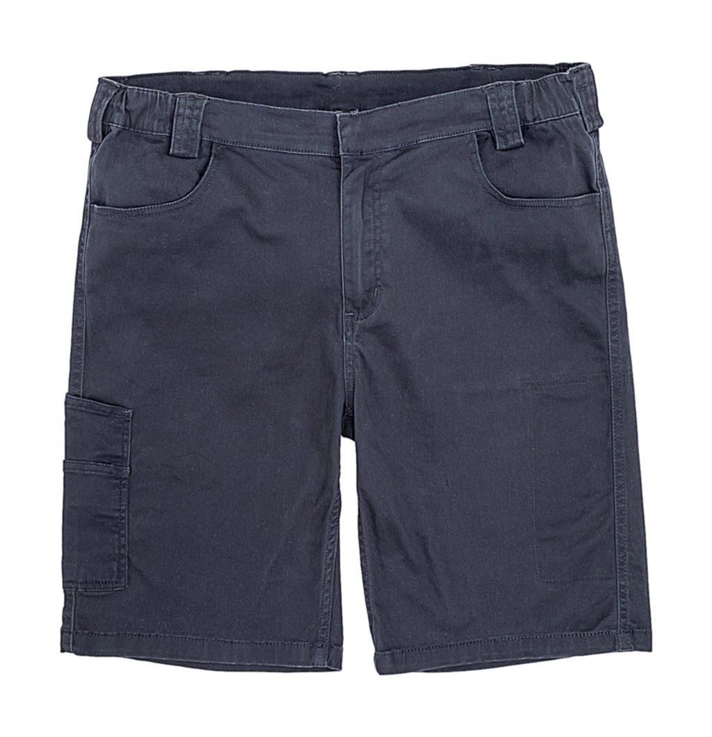 Super Stretch Slim Chino Shorts zum Besticken und Bedrucken in der Farbe Navy mit Ihren Logo, Schriftzug oder Motiv.