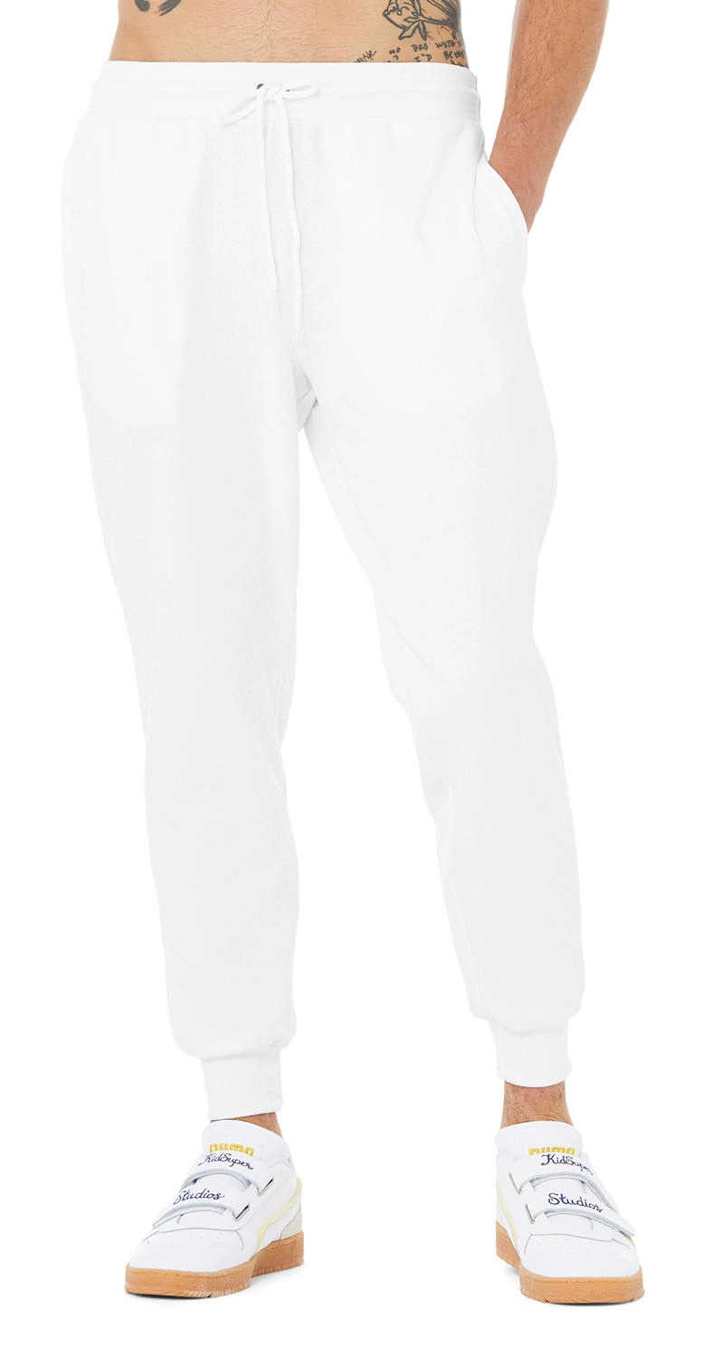 Unisex Jogger Sweatpants zum Besticken und Bedrucken in der Farbe White mit Ihren Logo, Schriftzug oder Motiv.