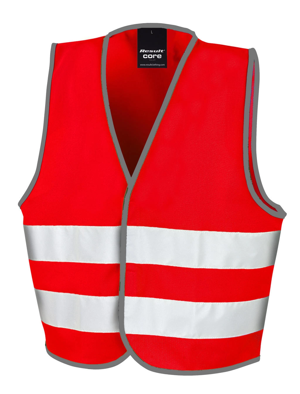 Junior Enhanced Visibility Vest zum Besticken und Bedrucken in der Farbe Red mit Ihren Logo, Schriftzug oder Motiv.
