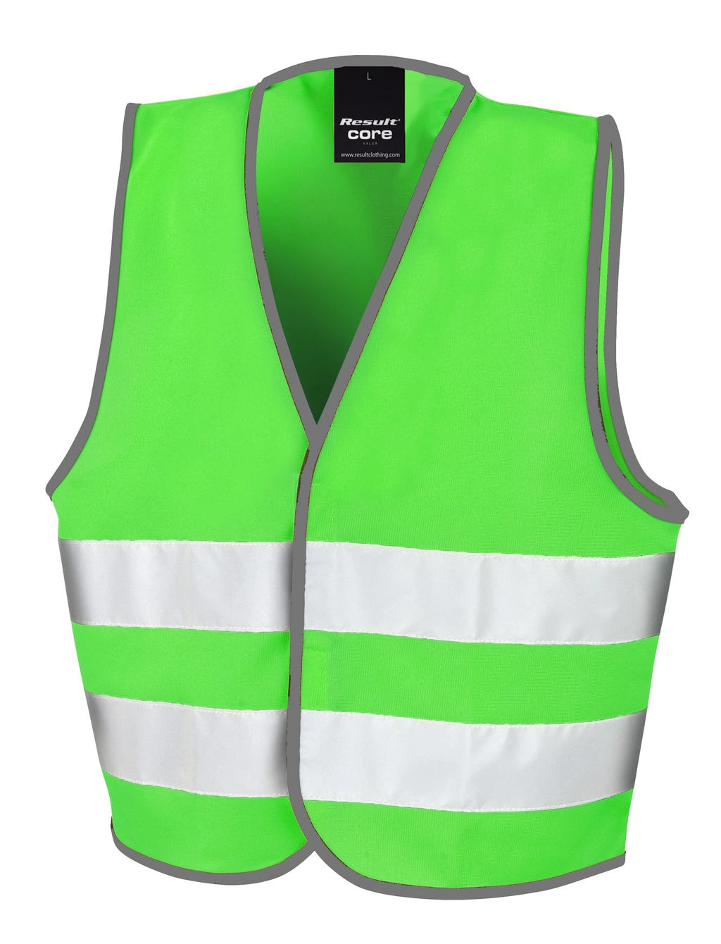 Junior Enhanced Visibility Vest zum Besticken und Bedrucken in der Farbe Lime mit Ihren Logo, Schriftzug oder Motiv.