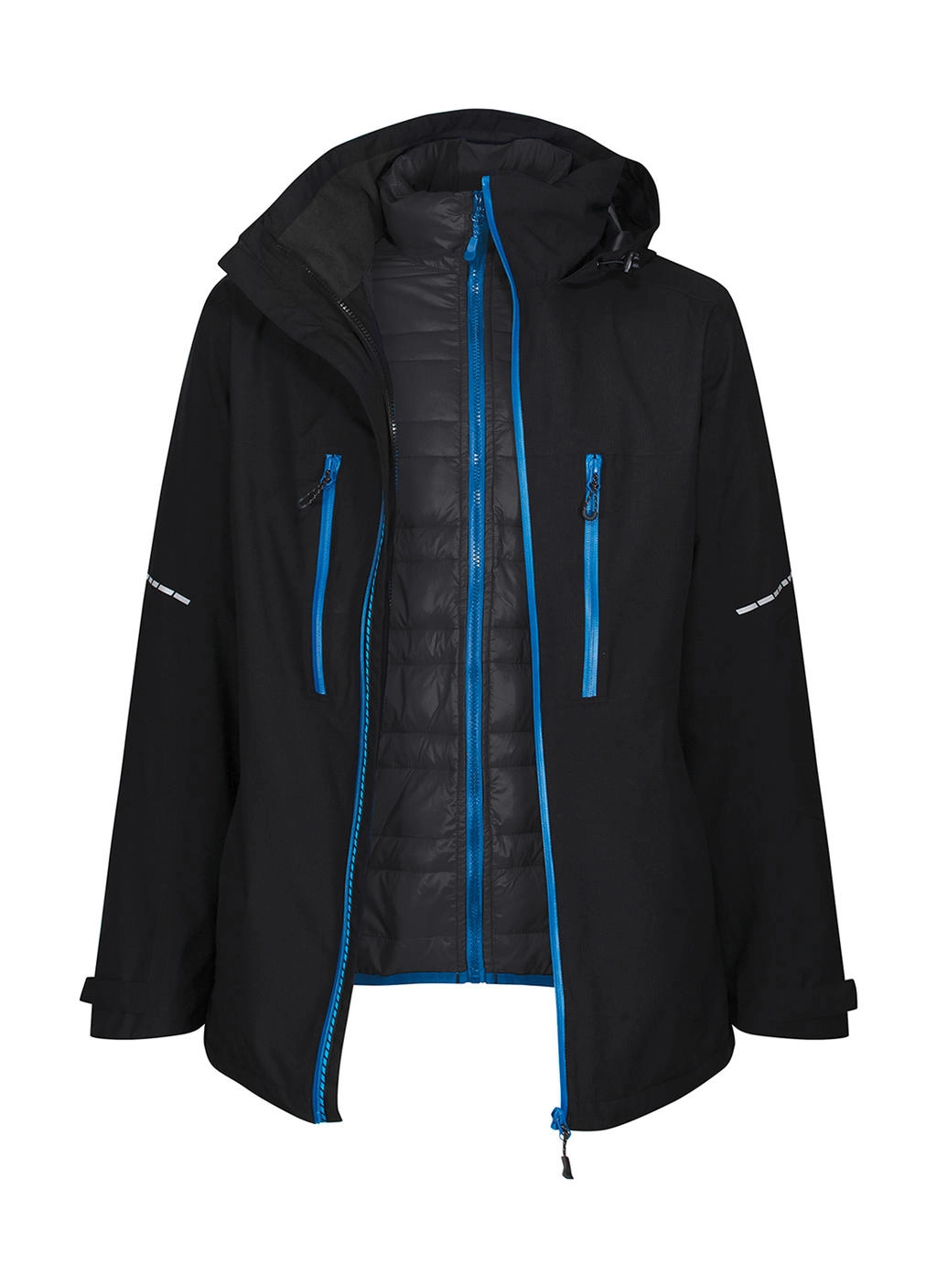 X-Pro Evader III 3 in1 Jacket zum Besticken und Bedrucken in der Farbe Black/Oxford Blue mit Ihren Logo, Schriftzug oder Motiv.