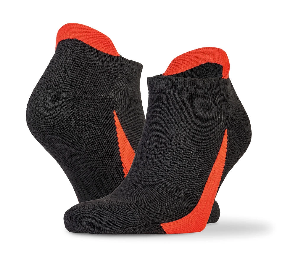 3-Pack Sneaker Socks zum Besticken und Bedrucken in der Farbe Black/Red mit Ihren Logo, Schriftzug oder Motiv.