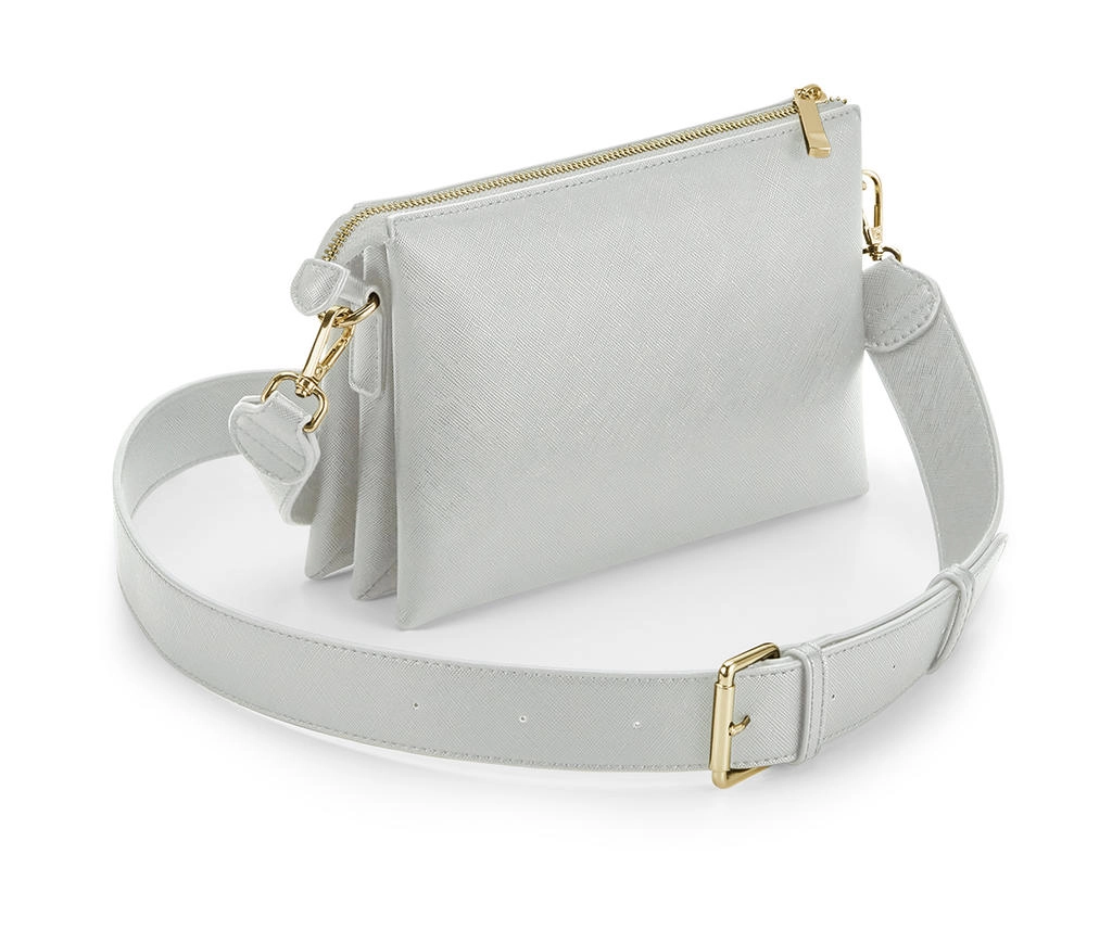 Boutique Soft Cross Body Bag zum Besticken und Bedrucken in der Farbe Soft Grey mit Ihren Logo, Schriftzug oder Motiv.