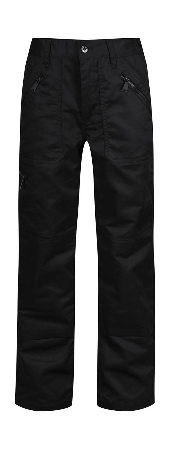 Womens Pro Action Trousers (Short) zum Besticken und Bedrucken in der Farbe Black mit Ihren Logo, Schriftzug oder Motiv.