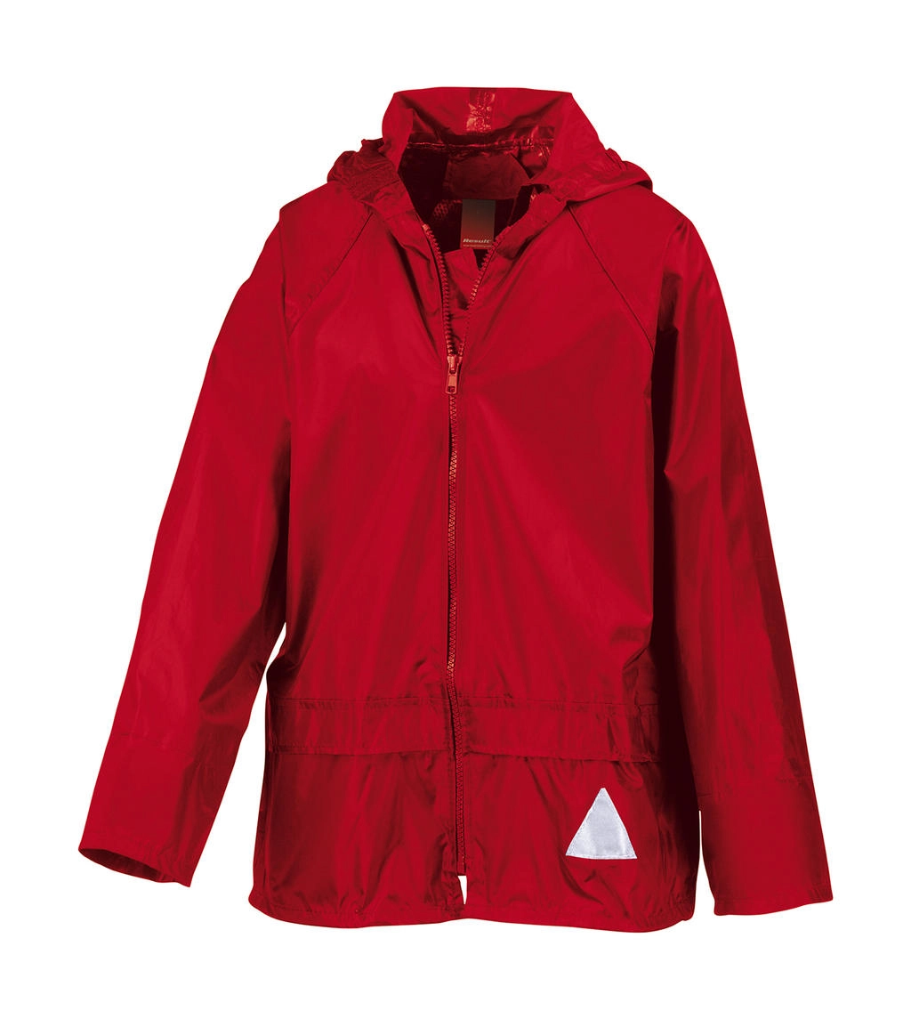 Junior Waterproof Jacket/Trouser Set zum Besticken und Bedrucken in der Farbe Red mit Ihren Logo, Schriftzug oder Motiv.